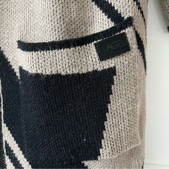 AGGEL Knitwear Wool Blend Longline Aztec Tribal Boho Cardigan Jacket L - Picture 4 of 6